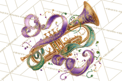 Mardi Gras Street Parade Clipart with Masks Feathers PNG Product Image 4