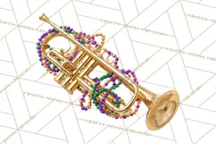 Mardi Gras Street Parade Clipart with Masks Feathers PNG Product Image 5