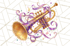 Mardi Gras Street Parade Clipart with Masks Feathers PNG Product Image 2