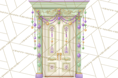 Mardi Gras Street Parade Clipart with Masks Feathers PNG Product Image 4