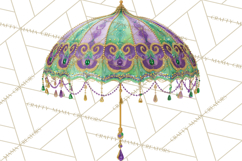 Mardi Gras Street Parade Clipart with Masks Feathers PNG Product Image 2