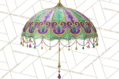 Mardi Gras Street Parade Clipart with Masks Feathers PNG Product Image 2