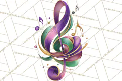 Mardi Gras Street Parade Clipart with Masks Feathers PNG Product Image 2