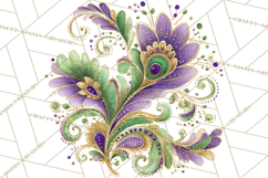 Mardi Gras Street Parade Clipart with Masks Feathers PNG Product Image 2