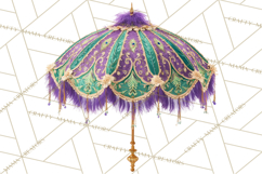 Mardi Gras Street Parade Clipart with Masks Feathers PNG Product Image 4