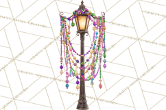 Mardi Gras Street Parade Clipart with Masks Feathers PNG Product Image 5