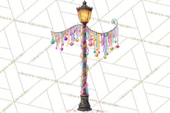 Mardi Gras Street Parade Clipart with Masks Feathers PNG Product Image 2
