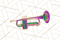 Mardi Gras Street Parade Clipart with Masks Feathers PNG Product Image 3