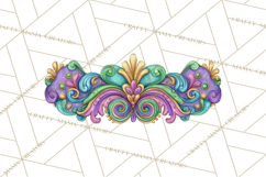 Mardi Gras Street Parade Clipart with Masks Feathers PNG Product Image 3