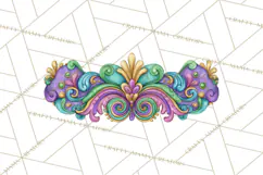 Mardi Gras Street Parade Clipart with Masks Feathers PNG Product Image 3