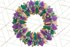 Mardi Gras Street Parade Clipart with Masks Feathers PNG Product Image 4