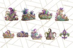 Mardi Gras Street Parade Clipart with Masks Feathers PNG Product Image 4