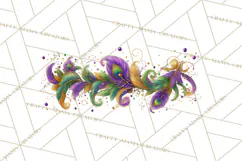 Mardi Gras Street Parade Clipart with Masks Feathers PNG Product Image 5