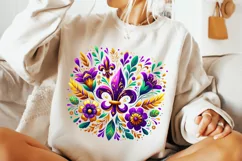 Mardi Gras Floral PNG, Mardi Gras Sublimation, Mardi Gras Product Image 3
