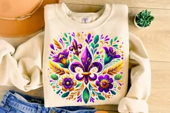 Mardi Gras Floral PNG, Mardi Gras Sublimation, Mardi Gras Product Image 1