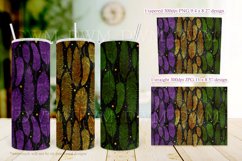 Mardi Gras Tumbler, Foil Feathers 20oz Skinny Tumbler Design Product Image 3