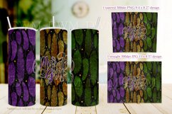 Mardi Gras Tumbler, Foil Feathers 20oz Skinny Tumbler Design Product Image 2
