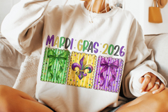 Mardi Gras 2026 PNG Sublimation, Fleur De Lis PNG, King Cake Product Image 2