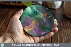 GorgeousMardi Gras Round Coaster design.