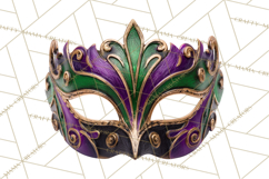 Mardi Gras Masquerade Clipart With Masks and Feathers PNG Product Image 2