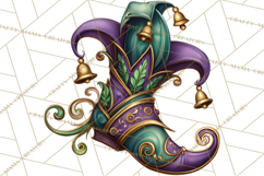 Mardi Gras Masquerade Clipart With Masks and Feathers PNG Product Image 5