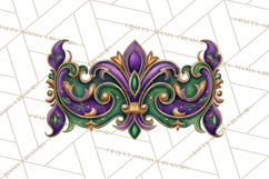 Mardi Gras Masquerade Clipart With Masks and Feathers PNG Product Image 3