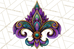 Mardi Gras Masquerade Clipart With Masks and Feathers PNG Product Image 4