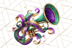 Mardi Gras Masquerade Clipart With Masks and Feathers PNG Product Image 5