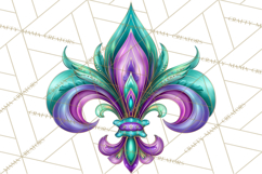Mardi Gras Masquerade Clipart With Masks and Feathers PNG Product Image 3
