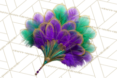 Mardi Gras Masquerade Clipart With Masks and Feathers PNG Product Image 2