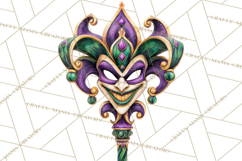 Mardi Gras Masquerade Clipart With Masks and Feathers PNG Product Image 4
