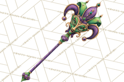 Mardi Gras Masquerade Clipart With Masks and Feathers PNG Product Image 5