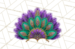 Mardi Gras Masquerade Clipart With Masks and Feathers PNG Product Image 3