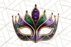 Mardi Gras Masquerade Clipart With Masks and Feathers PNG Product Image 4
