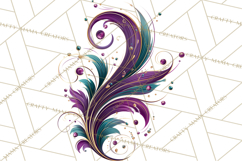 Mardi Gras Masquerade Clipart With Masks and Feathers PNG Product Image 5