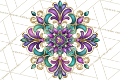 Mardi Gras Masquerade Clipart With Masks and Feathers PNG Product Image 5