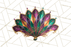 Mardi Gras Masquerade Clipart With Masks and Feathers PNG Product Image 2