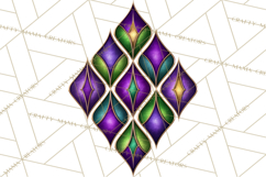 Mardi Gras Masquerade Clipart With Masks and Feathers PNG Product Image 3