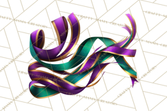 Mardi Gras Masquerade Clipart With Masks and Feathers PNG Product Image 2