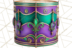 Mardi Gras Masquerade Clipart With Masks and Feathers PNG Product Image 4