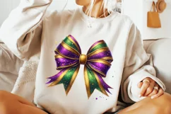 Mardi Gras Coquette Bow PNG, Mardi Gras Sublimation, Bow PNG Product Image 2