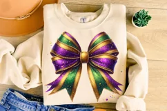 Mardi Gras Coquette Bow PNG, Mardi Gras Sublimation, Bow PNG Product Image 3