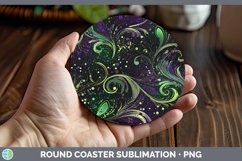 GorgeousMardi Gras Round Coaster design.