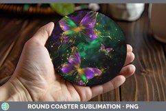 GorgeousMardi Gras Round Coaster design.