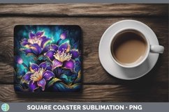 GorgeousMardi Gras Square Coaster design.