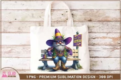 Mardi Gras Gnome png, Mardi Gras or bust festive gnome Product Image 2