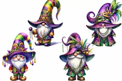Mardi Gras Gnomes Clipart Watercolor PNG Product Image 2