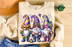 Mardi Gras Gnomes PNG, Mardi Gras Sublimation, Gnomes PNG Product Image 1