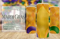Mardi Gras Tumbler, Golden Fleur de lis 20oz Tumbler Design Product Image 1