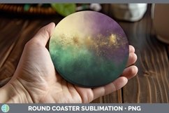 GorgeousMardi Gras Round Coaster design.